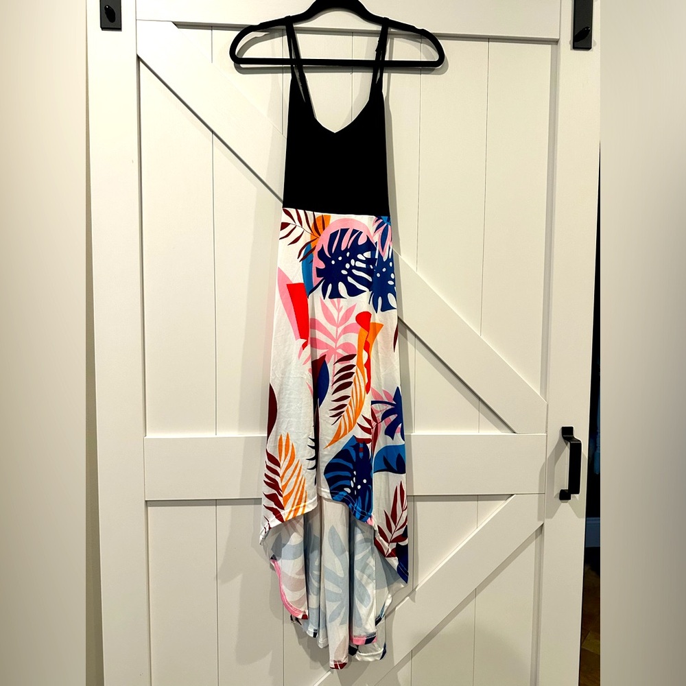 Asymmetrical floral dress